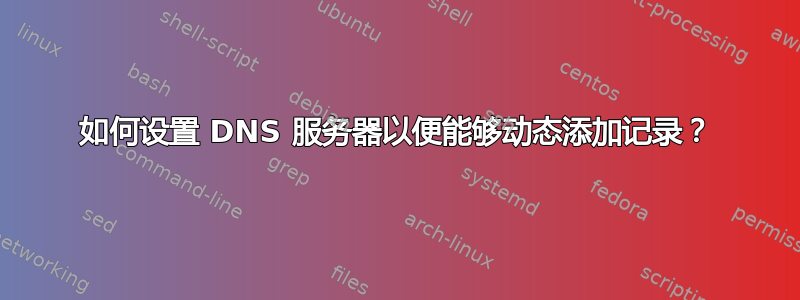 如何设置 DNS 服务器以便能够动态添加记录？