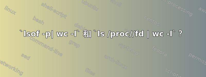 `lsof -p| wc -l` 和 `ls /proc//fd | wc -l`？