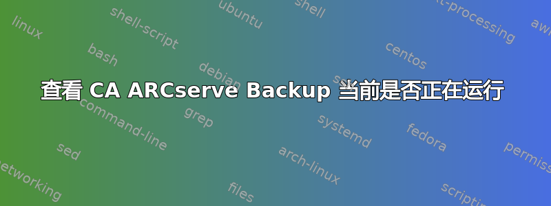 查看 CA ARCserve Backup 当前是否正在运行