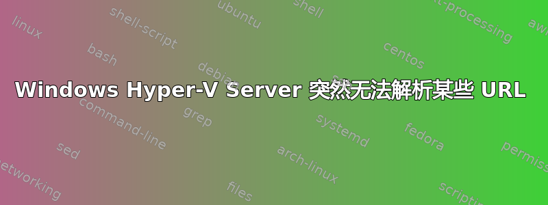 Windows Hyper-V Server 突然无法解析某些 URL