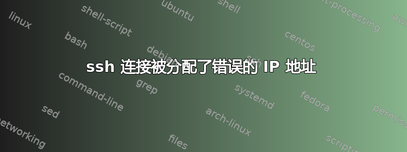 ssh 连接被分配了错误的 IP 地址