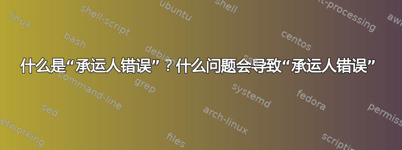 什么是“承运人错误”？什么问题会导致“承运人错误”