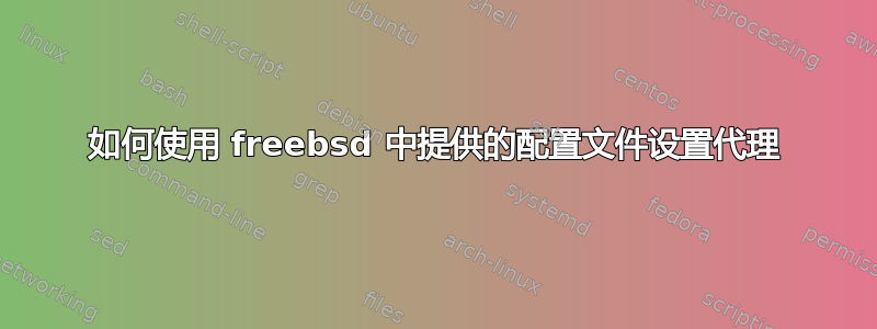 如何使用 freebsd 中提供的配置文件设置代理