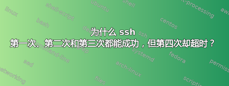 为什么 ssh 第一次、第二次和第三次都能成功，但第四次却超时？