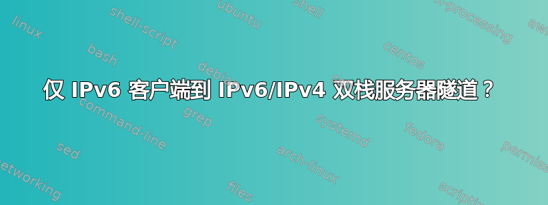 仅 IPv6 客户端到 IPv6/IPv4 双栈服务器隧道？