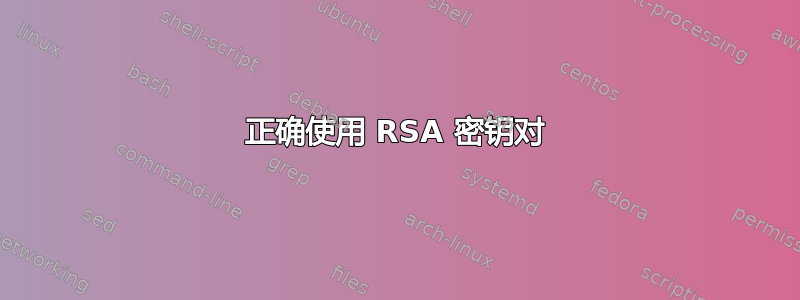 正确使用 RSA 密钥对