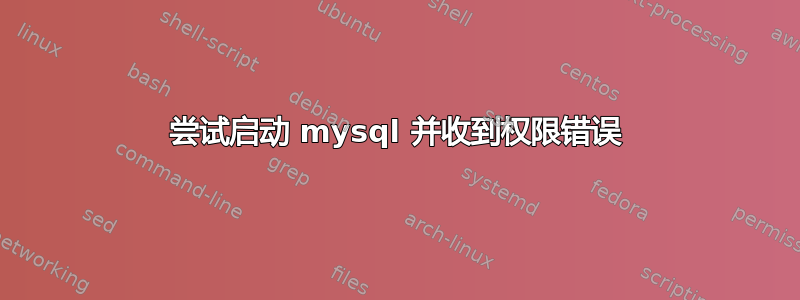 尝试启动 mysql 并收到权限错误