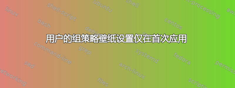 用户的组策略壁纸设置仅在首次应用