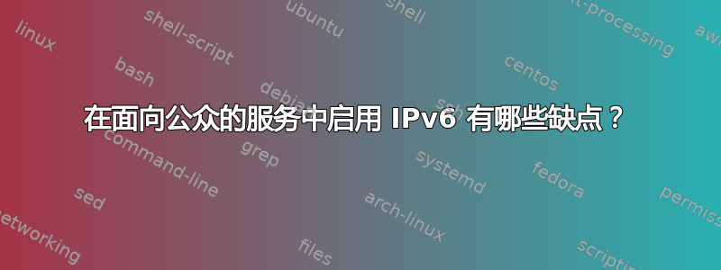 在面向公众的服务中启用 IPv6 有哪些缺点？