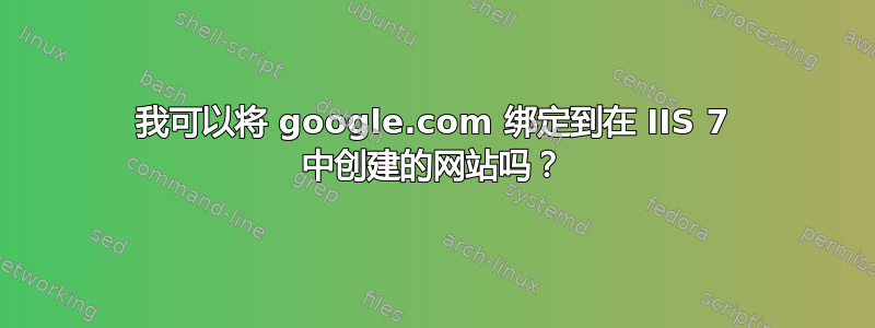 我可以将 google.com 绑定到在 IIS 7 中创建的网站吗？