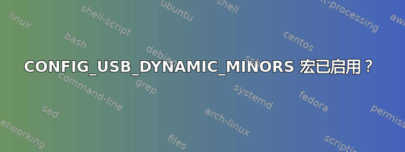 CONFIG_USB_DYNAMIC_MINORS 宏已启用？