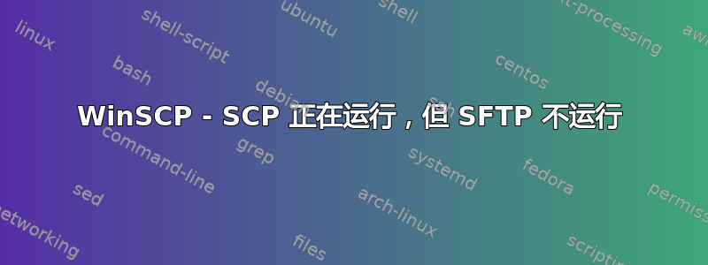 WinSCP - SCP 正在运行，但 SFTP 不运行