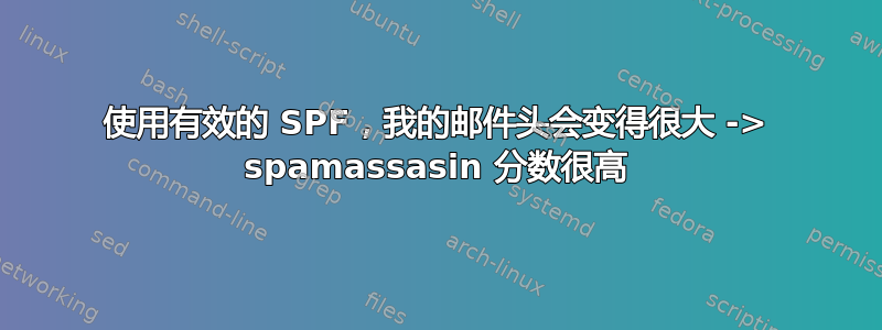 使用有效的 SPF，我的邮件头会变得很大 -> spamassasin 分数很高