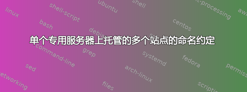 单个专用服务器上托管的多个站点的命名约定