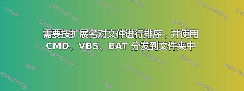 需要按扩展名对文件进行排序，并使用 CMD、VBS、BAT 分发到文件夹中