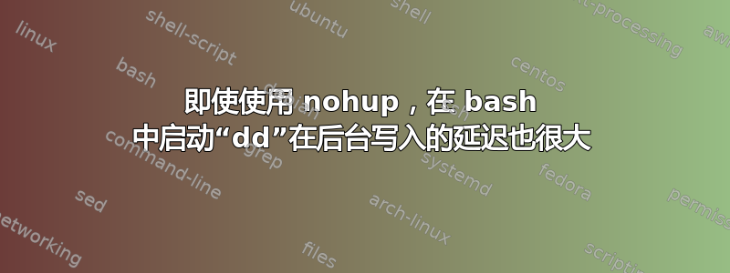 即使使用 nohup，在 bash 中启动“dd”在后台写入的延迟也很大