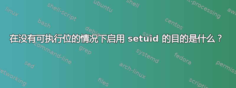 在没有可执行位的情况下启用 setuid 的目的是什么？