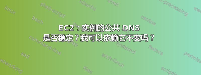 EC2：实例的公共 DNS 是否稳定？我可以依赖它不变吗？