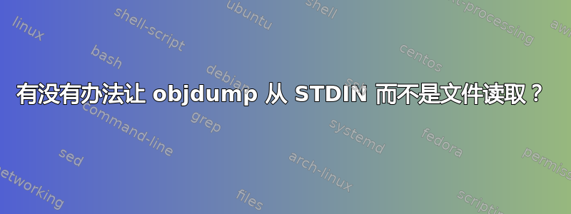 有没有办法让 objdump 从 STDIN 而不是文件读取？