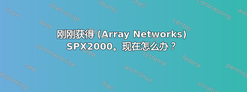 刚刚获得 (Array Networks) SPX2000。现在怎么办？