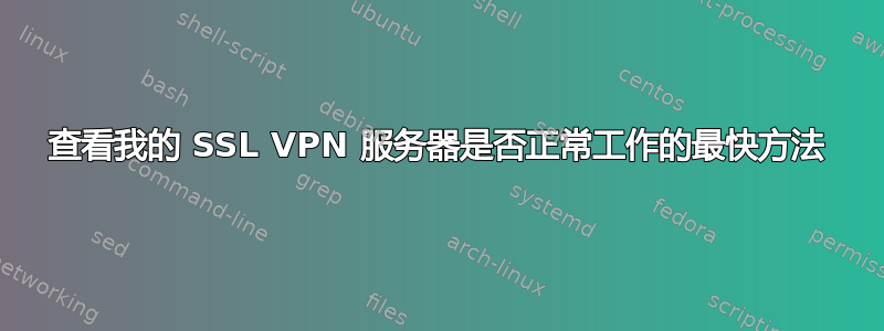 查看我的 SSL VPN 服务器是否正常工作的最快方法