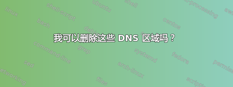 我可以删除这些 DNS 区域吗？