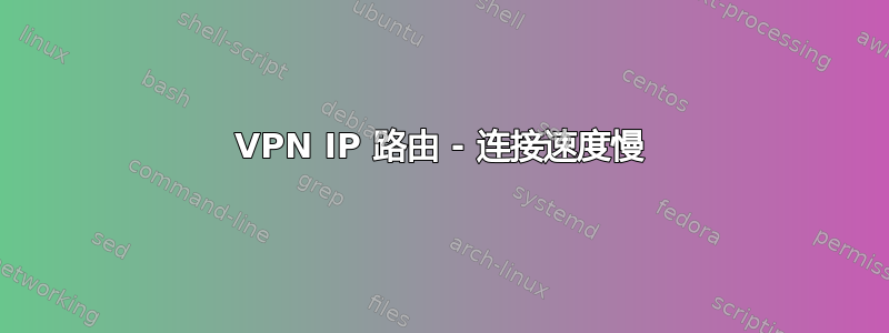 VPN IP 路由 - 连接速度慢