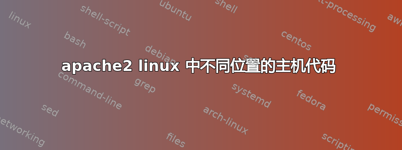 apache2 linux 中不同位置的主机代码