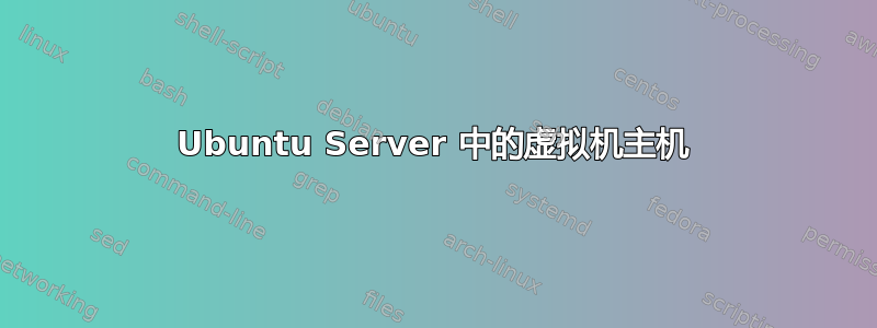 Ubuntu Server 中的虚拟机主机