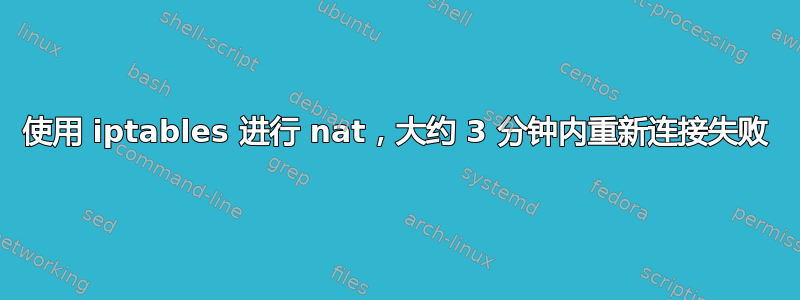 使用 iptables 进行 nat，大约 3 分钟内重新连接失败