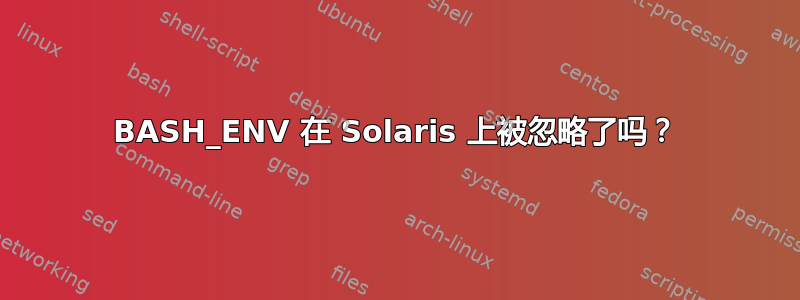 BASH_ENV 在 Solaris 上被忽略了吗？