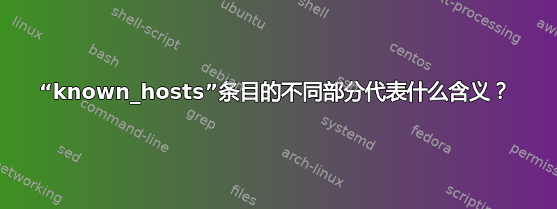 “known_hosts”条目的不同部分代表什么含义？