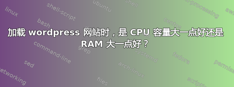 加载 wordpress 网站时，是 CPU 容量大一点好还是 RAM 大一点好？