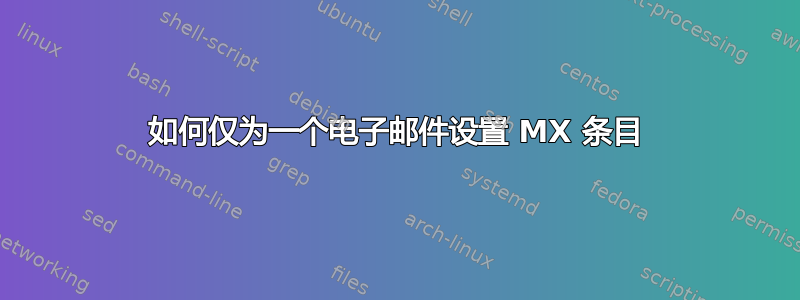 如何仅为一个电子邮件设置 MX 条目