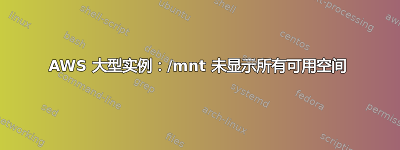 AWS 大型实例：/mnt 未显示所有可用空间