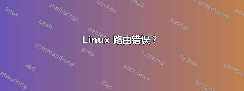 Linux 路由错误？