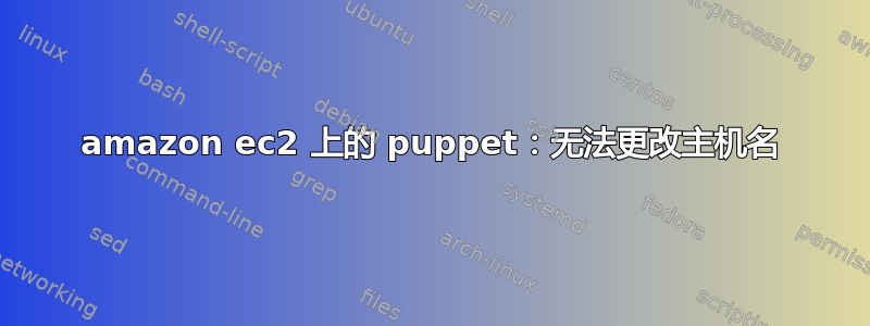 amazon ec2 上的 puppet：无法更改主机名