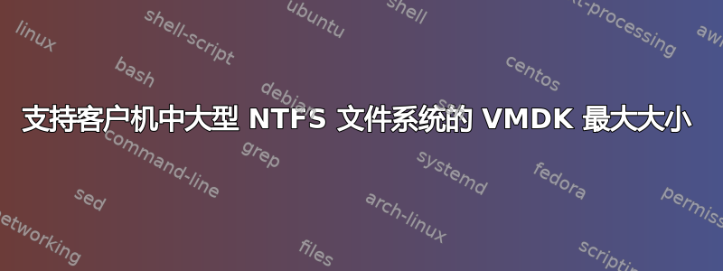 支持客户机中大型 NTFS 文件系统的 VMDK 最大大小