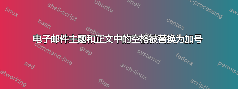 电子邮件主题和正文中的空格被替换为加号