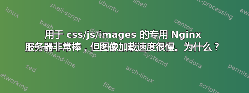 用于 css/js/images 的专用 Nginx 服务器非常棒，但图像加载速度很慢。为什么？