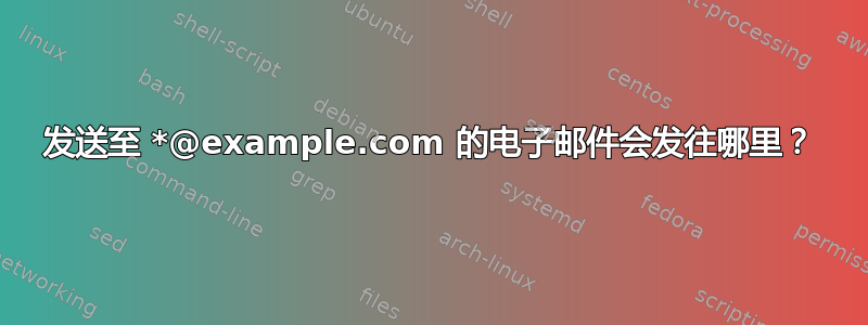 发送至 *@example.com 的电子邮件会发往哪里？