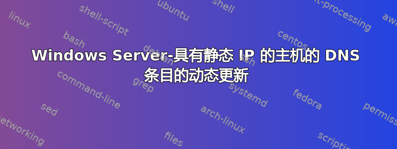 Windows Server-具有静态 IP 的主机的 DNS 条目的动态更新