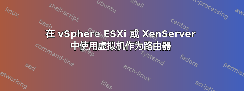 在 vSphere ESXi 或 XenServer 中使用虚拟机作为路由器