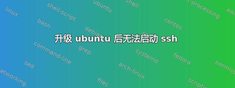 升级 ubuntu 后无法启动 ssh