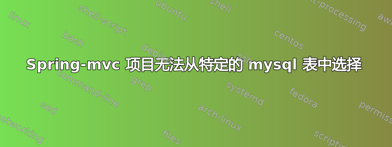 Spring-mvc 项目无法从特定的 mysql 表中选择