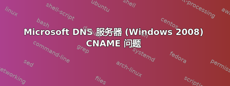 Microsoft DNS 服务器 (Windows 2008) CNAME 问题