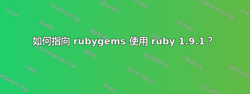 如何指向 ruby​​gems 使用 ruby​​ 1.9.1？