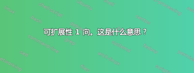 可扩展性 1 向。这是什么意思？