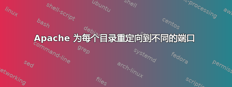 Apache 为每个目录重定向到不同的端口