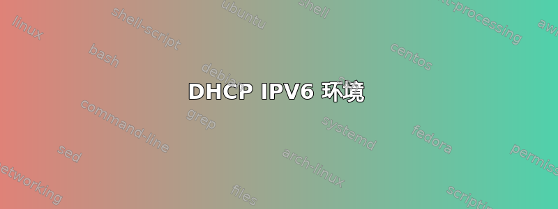 DHCP IPV6 环境